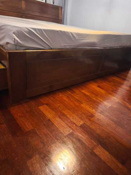 CAMA DE CASAL EM MADEIRA 2,15X2,10