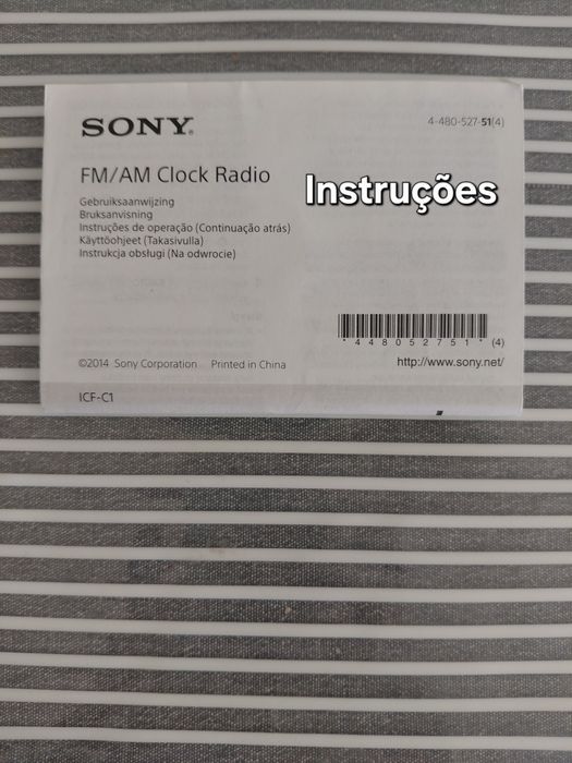 [31/08, 00:09] Margarida Oliveira: SONY - Radio AM/FM com Despertador