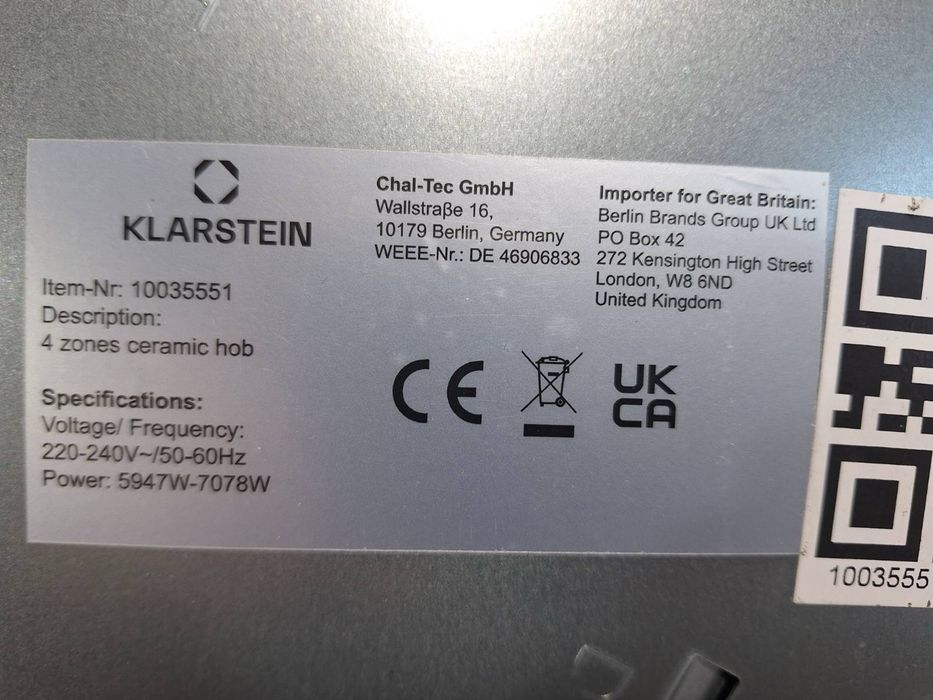 Плита/варочная керамическая панель Klarstein Virtuosa 4 ( Германия)