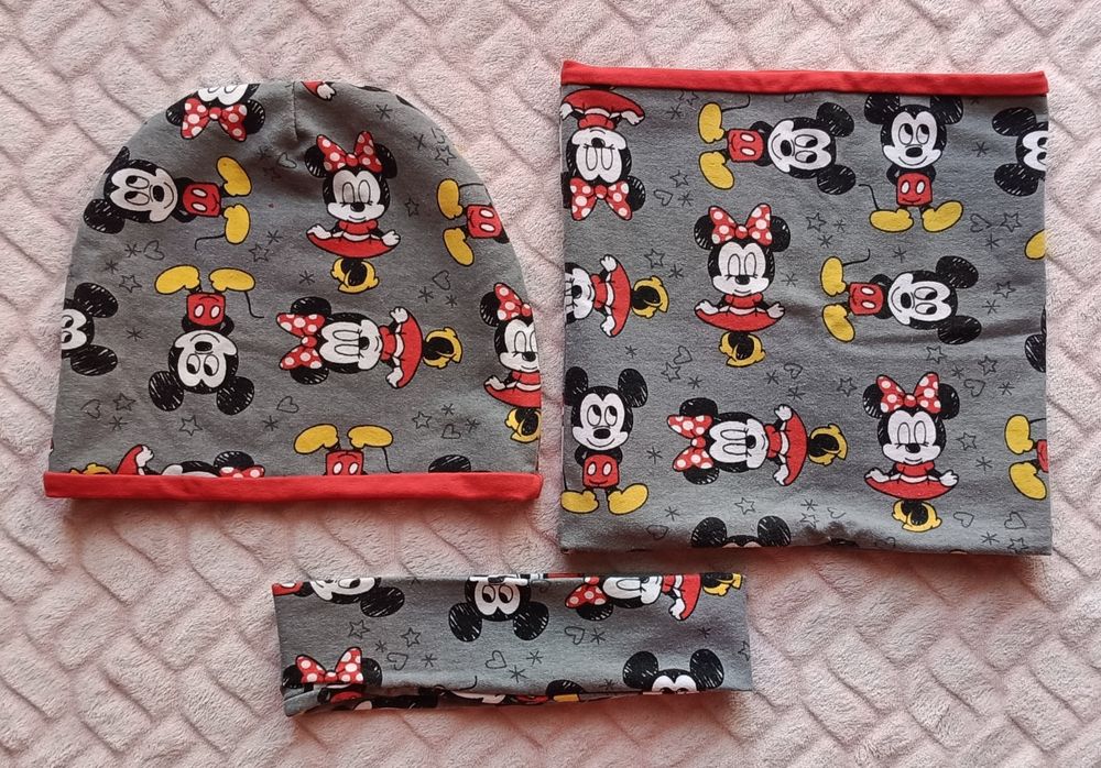 Czapka komin opaska Minnie Miki dla dziewczynki 52