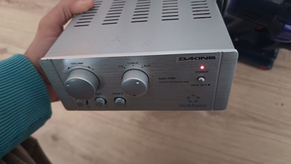 Mini  wzmacniacz kompaktowy 20w Renkforce poręczny 3 wejscia rca