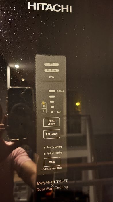 Lodówka HITACHI R-BGX411PRU0 (GBK) noFrost czarna wysoka szklany front