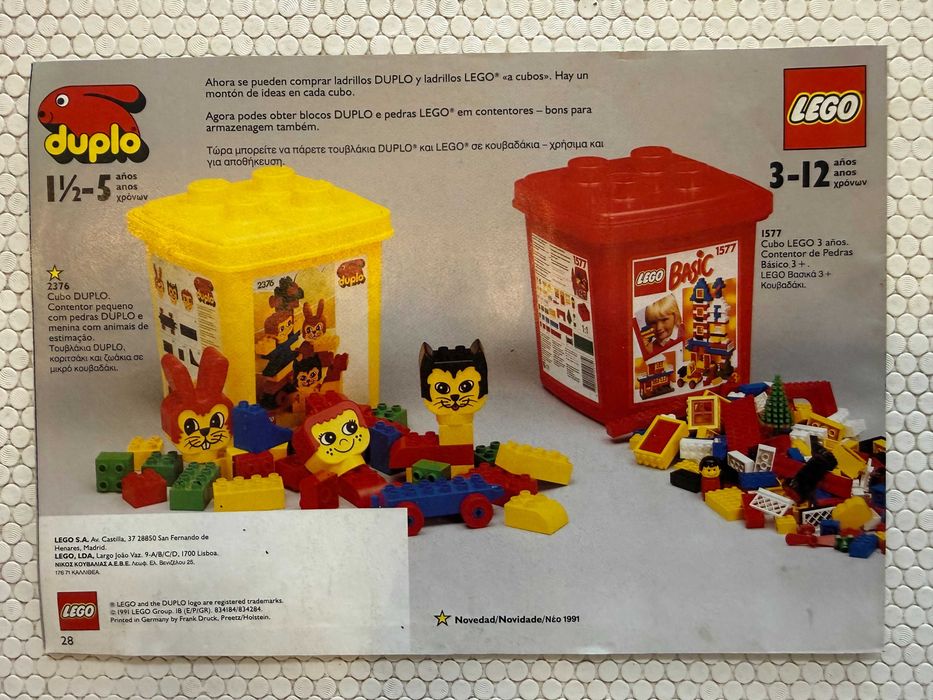 Lote de 5 catálogos LEGO antigos 1985 1991 e 1995