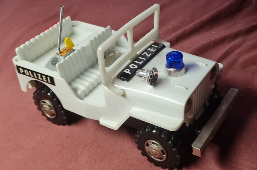 VINTAGE Polizei Jeep 70's  na baterie MADE IN JAPAN N65218