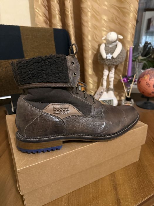 Ботінки Bugatti зимові, натуральна замша, овчина, 45 розмір (нові)