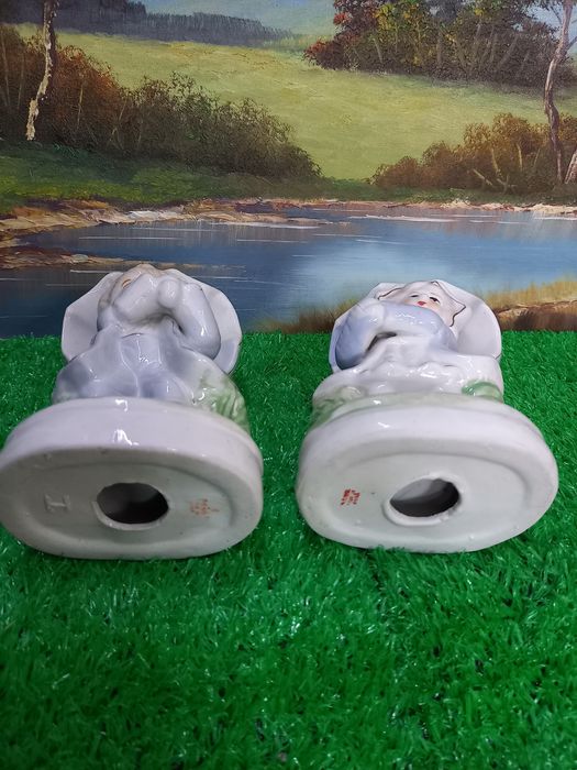 Figurki porcelanowe chłopiec i dziewczynka