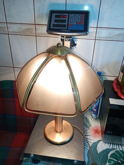Lampa  stojąca mosiądz Lampa Nocna Antyk