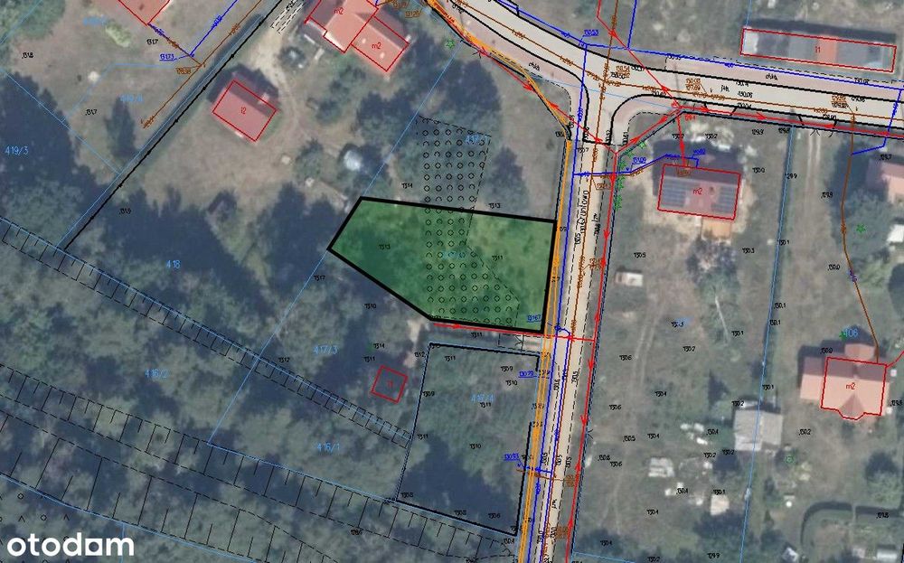 Działka budowlana 672 m² – MAZURY, Ruciane-Nida, Dybówek – WZ, Media