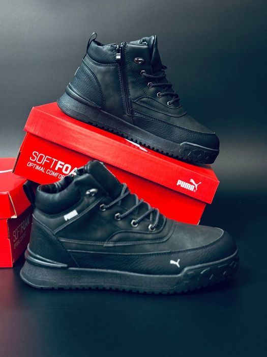 Кожаные зимние кроссовки пума ботинки Puma Gore - Tex не кросівки пума