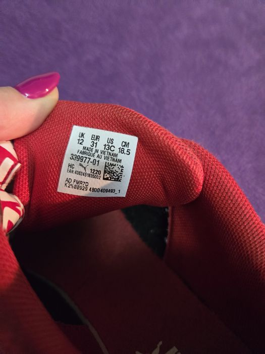 Skórzane buty Puma Ferrari Formuła 1 na rzepy rozm. 31