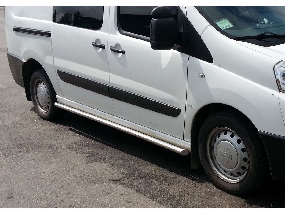 Citroen Jumpy 2007-2017 рр. Бічні труби (2 шт., нерж) Ø70, на довгу базу
