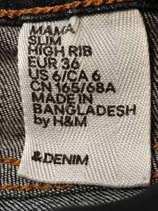 H&M MAMA jeansowe spodnie ciążowe rurki S/36