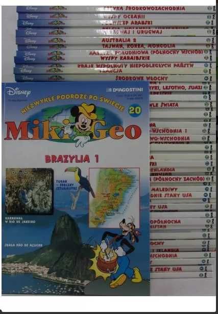 Książka "Niezwykłe Podróże Po Świecie" z Myszką Miki geografia 52szt