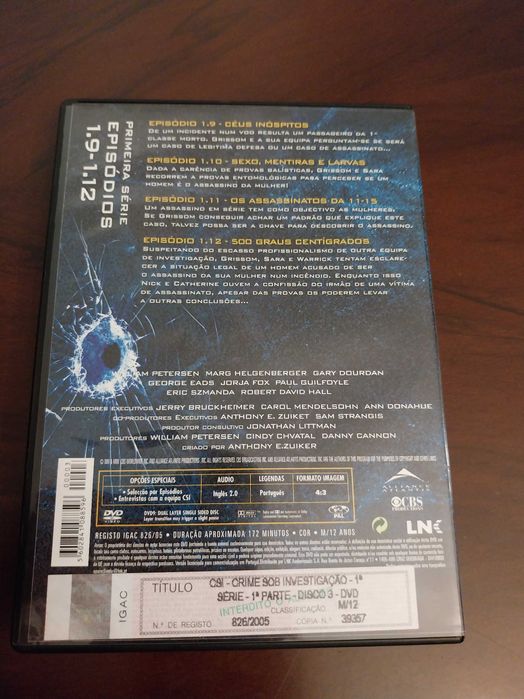 Dvd CSI Las Vegas - Crime sob investigação (T1)