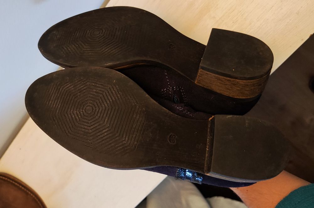 Botins em pele azul marinho