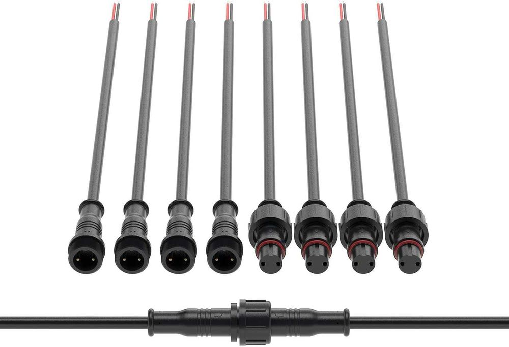 Btf-Lighting 2-biegunowa wodoszczelna wtyczka elektryczna 22 AWG