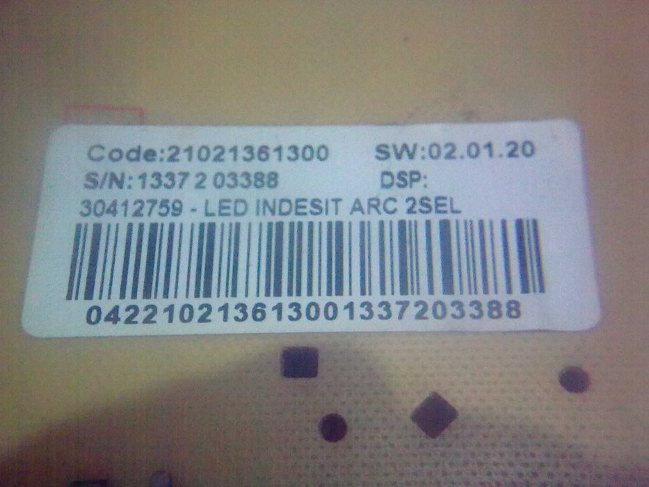 Плата управления модуль, мозги  Indesit WISN 82. плата индикации