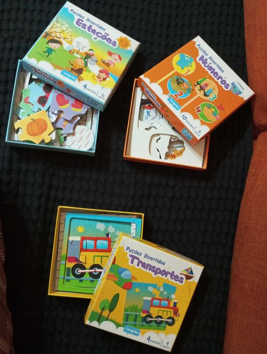 Jogos de encaixe/puzzles em madeira