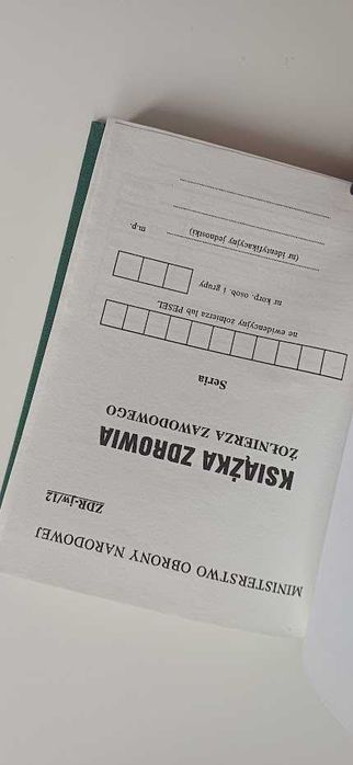 Książka zdrowia żołnierza zawodowego