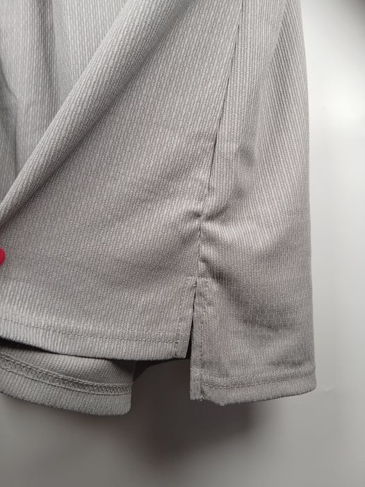 Bluzka damska M szara prążkowana zamek dekolt stójka casual basic