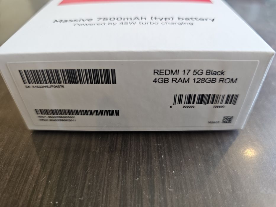 Nowy Xiaomi Redmi 17 wersja z 5g 4/128gb