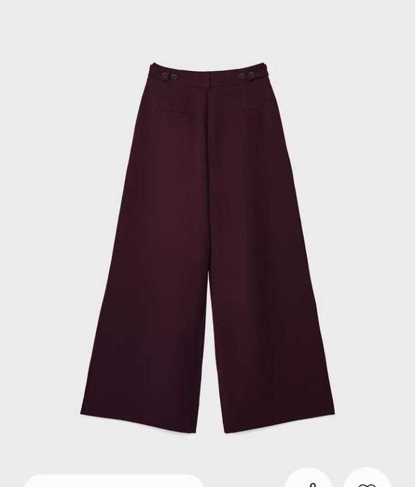 Широкі штани бордові з регульованим поясом 38,40 Straddivarius