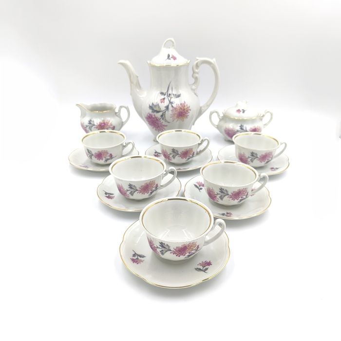 Chodzież 520 serwis kawowy zestaw kawowy Antyk Porcelana Vintage