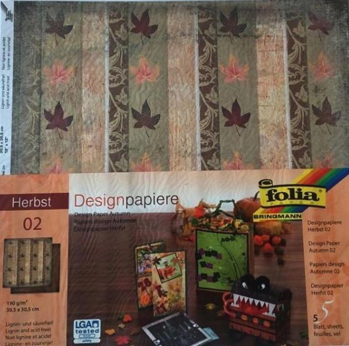 Design-papier 190 g/m2/30,5x30,5cm 5ark folia,305x2 mm