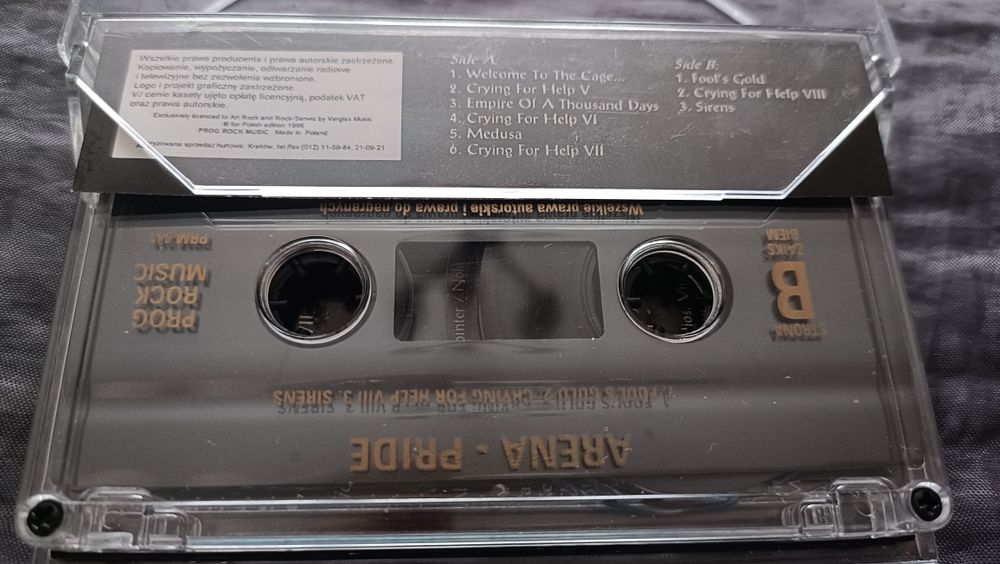 Arena - Pride. Teksty PL. Kaseta rock progresywny