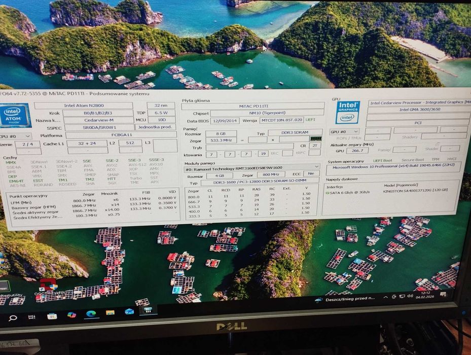 Mini PC MITAC PD11TI Intel Atom N2800