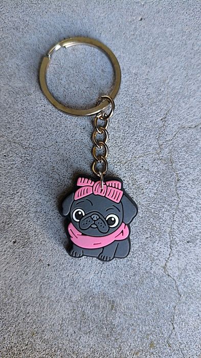 Porta chaves-cadela bulldog francês