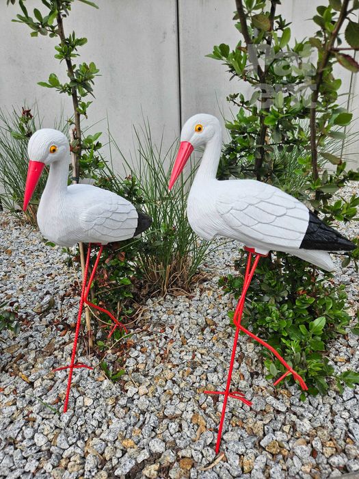 Figurki bocian bociek do ogrodu dekoracja działka ozdoba 2 szt.