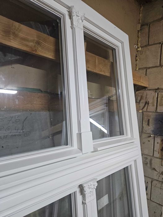 NOWE OKNA Drewniane Sosnowe Zabytkowe Czteroskrzydłowe 106x217cm 2 sztuki