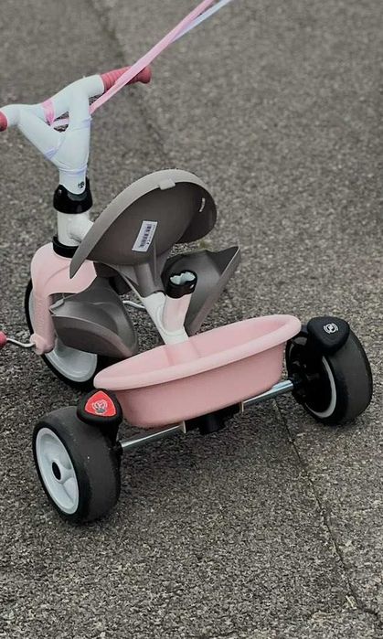 Дитячий велосипед Smoby Toys металевий з козирком, багажником і сумкою