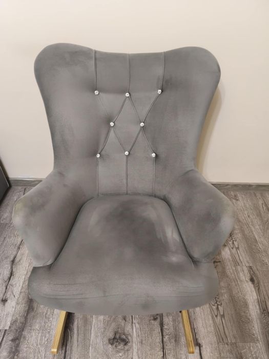 Fotel bujany z kryształkami