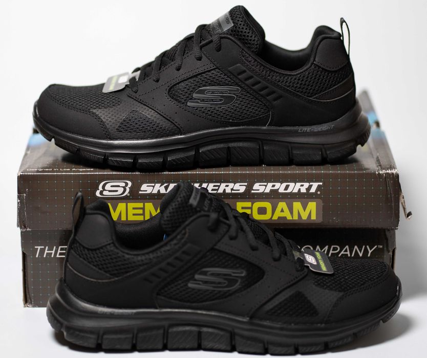 Кросівки чоловічі Skechers Trac-Syntac 232398-BBK Black чорні (3 різновида) оригінал розміри 40-48.5