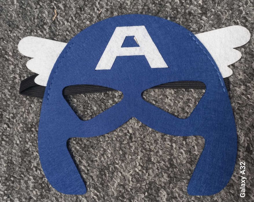 Peleryna i maska Kapitan Ameryka przebranie na bal dla 3-4 latka