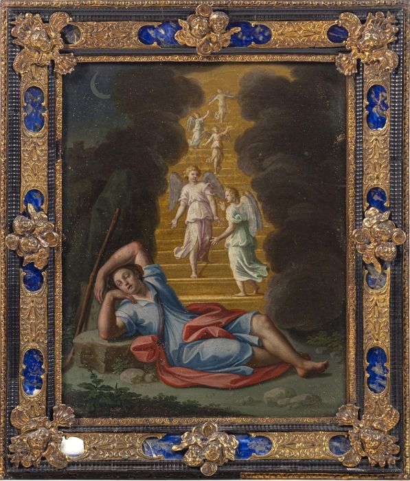 Pintura - Escola Italiana - 'O Sonho da escada de Jacó' - Século XVII