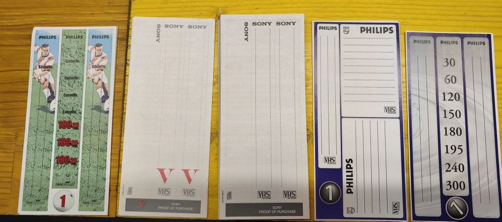 Etiquetas Cassetes VHS