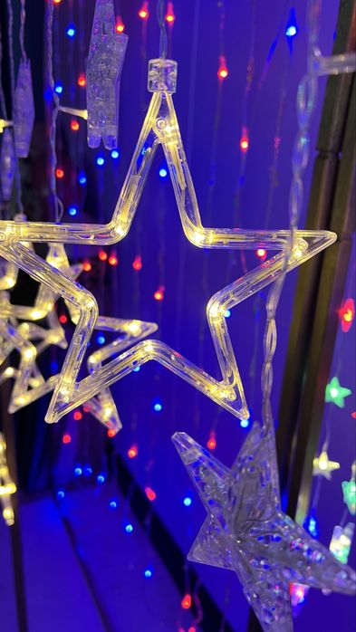 Гірлянда Штора Зірки 6+6