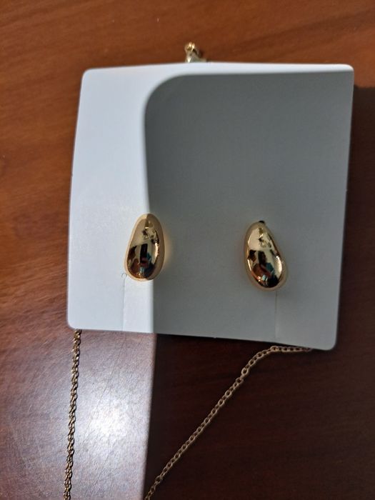 Brincos e colar gota