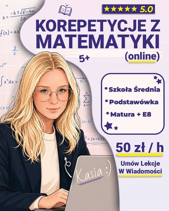 Zapraszam do zapisów na korepetycje z matematyki:)
