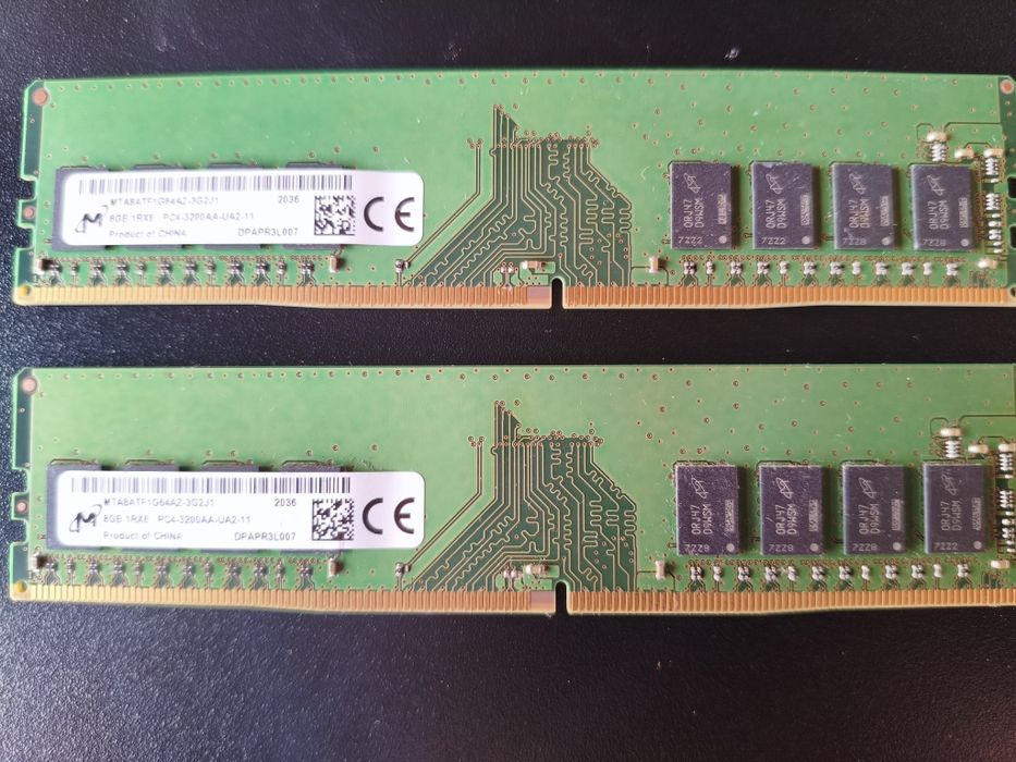 Kit memória 2x RAM Micron DDR4 8GB 3200MHz - MTA8ATF1G64AZ-3G2J1 - Total 16GB