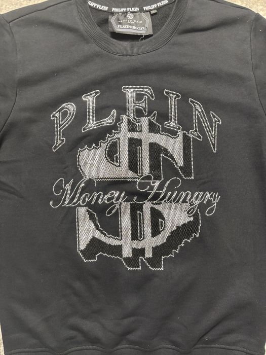 Лонгслів Philipp Plein чорного кольору на стразах