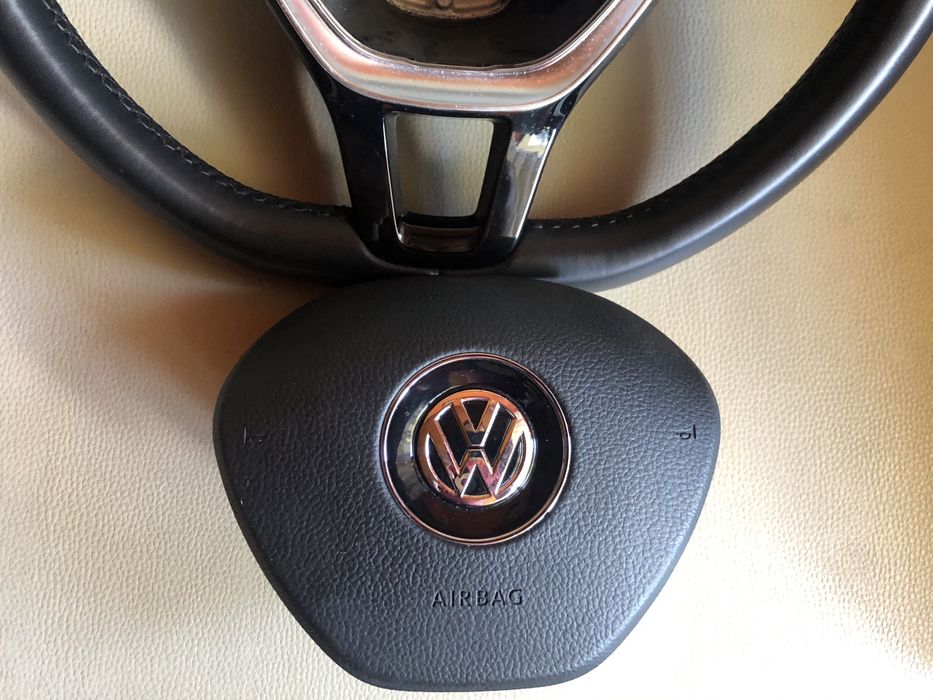 Kierownica skórzana łopatki airbag poduszka vw passat b8