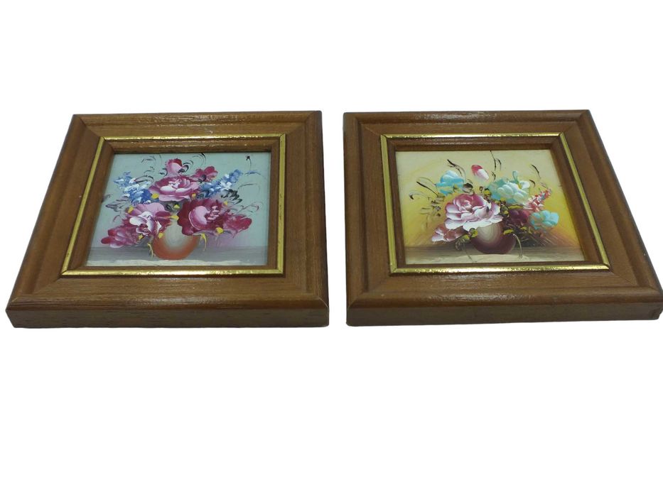 Obraz olej kwiaty 2 szt  L