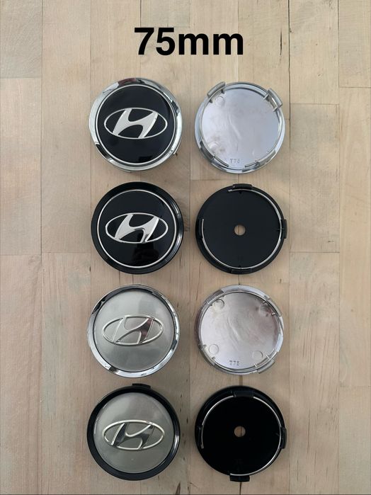 Conjunto 4 Centros Tampas Jantes Hyundai 56mm 58mm 60mm 65mm 68mm 75mm