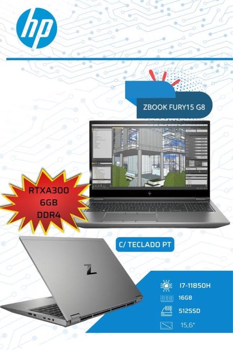HP ZBook Fury 15 G8 | i7 | 16GB RAM | RTX A300 6GB | 512GB SSD | 15,6”