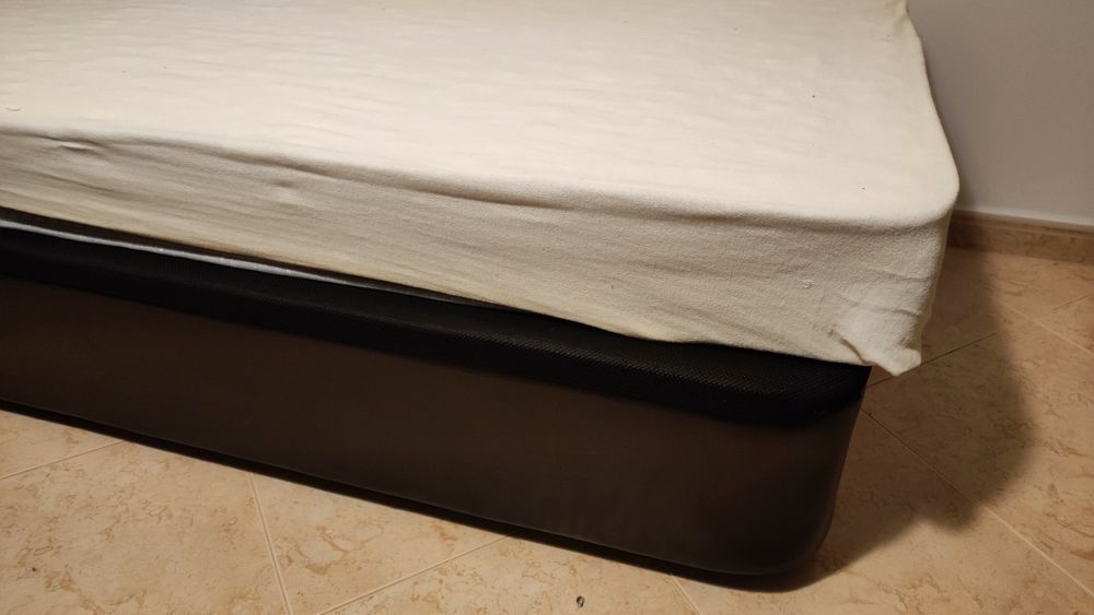Cama sommier solteiro 90x200 castanho choc