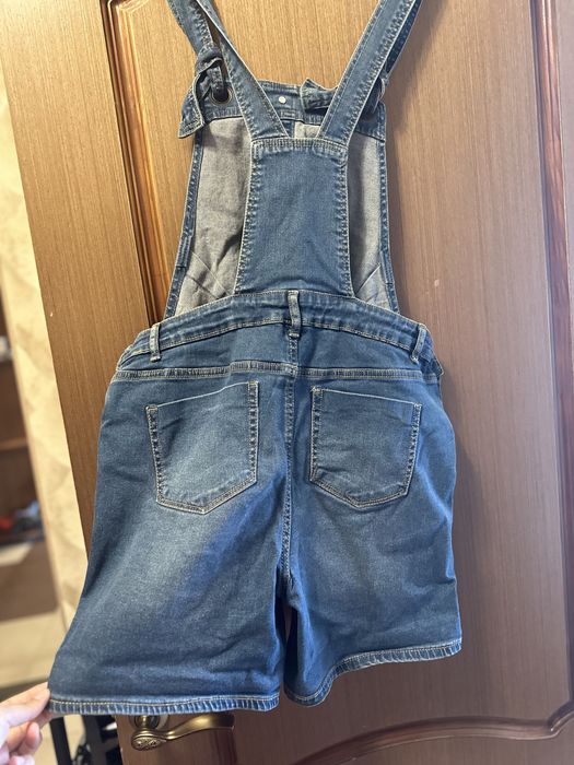 Джинсові шорти, комбінезон для вагітних, синій колір, розмір 40